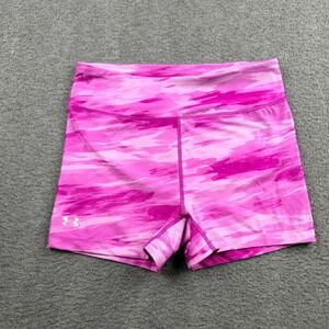 Under Armour HeatGear Women's M Medium Compression Shorts Pink Camo